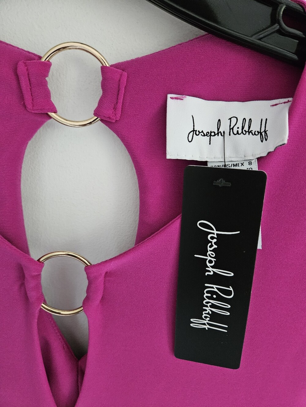 Joseph Ribkoff Top Ring Accent Vibrant Raspberry Pink NWT - Picture 5 of 5